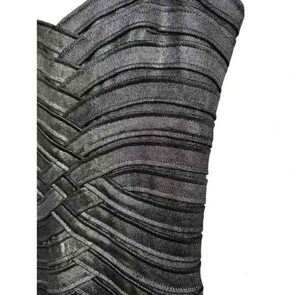 BCBGMAXAZRIA Gunmetal Mini Bodycon Dress Size Medium - Picture 2 of 10
